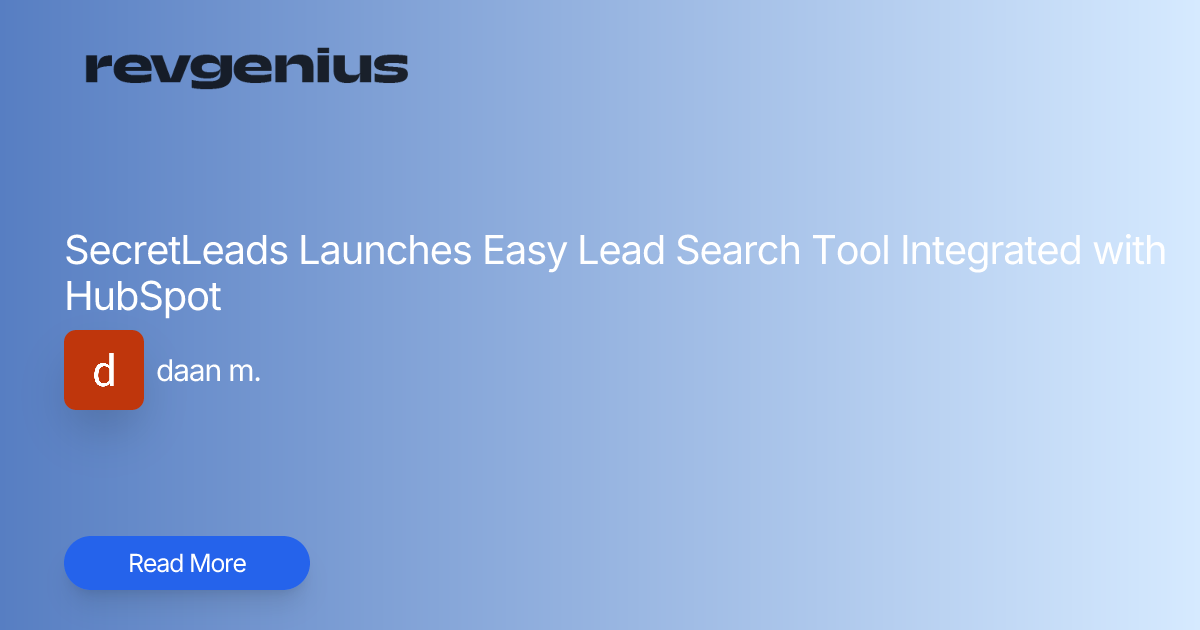 SecretLeads Launches Easy Lead Search Tool Integrated with HubSpot ...