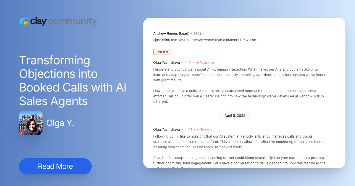 Transforming Objections into Booked Calls with AI Sales Agents | Clay