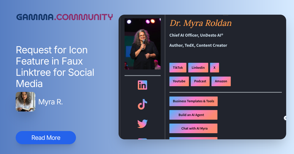 Request for Icon Feature in Faux Linktree for Social Media | Gamma ...